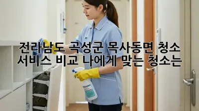 전라남도 곡성군 목사동면 청소 서비스 비교: 나에게 맞는 청소는?
