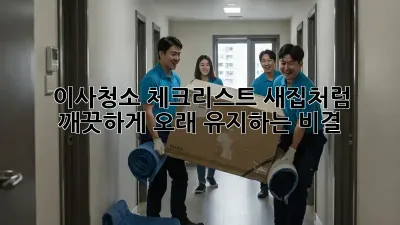 이사청소 체크리스트: 새집처럼 깨끗하게, 오래 유지하는 비결!